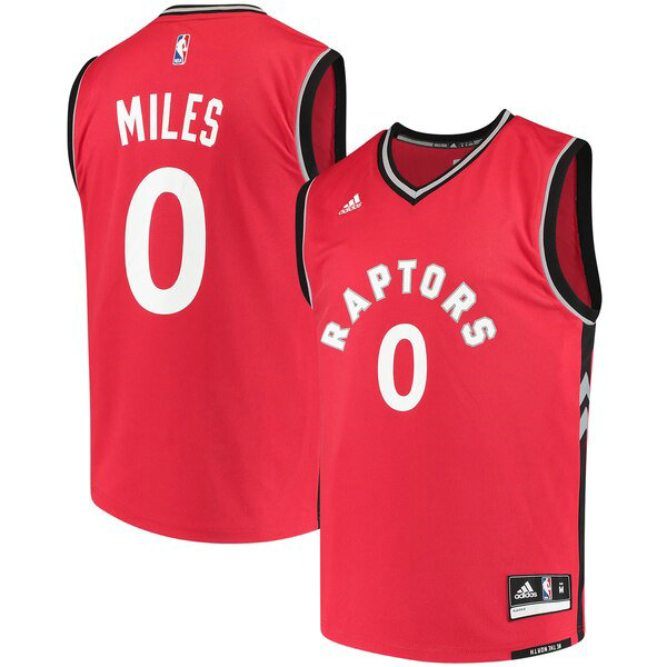 Camiseta CJ Miles 0 Toronto Raptors adidas Road Replica Rojo Hombre